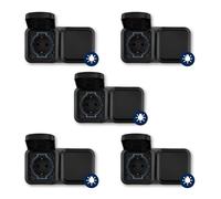 REV Lot de 5 prises avec interrupteur AquaStorm - Pour pièces humides, montage en saillie, IP55, horizontal, 230 V, 16 A, anthracite