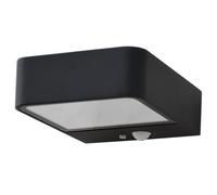 REV LUMUS 120 Lampe d'extérieur avec détecteur de mouvement, lampe solaire, applique murale, lampe d'extérieur, 200 lm, 3000 K, 2 W, IP65, noir