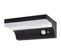 REV LUMUS 130 Applique murale solaire avec détecteur de mouvement, lampe murale LED, lampe solaire de jardin, 150 lm, 3000 K, 2 W, IP65, noir
