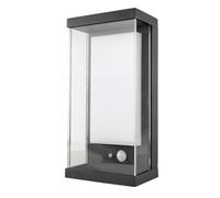 REV LUMUS 150 Lampe solaire de jardin, lampe d'extérieur avec détecteur de mouvement, applique murale d'extérieur, 150 lm, 3000 K, 2 W, IP65, noir