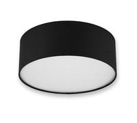 REV Plafonnier Lampe de plafond ronde de 30 cm avec abat-jour en tissu au style moderne - Idéal pour les chambres, les salons et les chambres d'enfants, noir