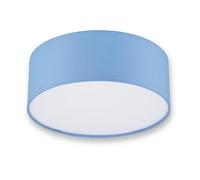 REV Plafonnier Lampe de plafond ronde de 30 cm avec abat-jour en tissu pastel - Idéal pour les chambres, les salons et les chambres d'enfants, bleu clair