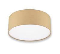 REV Plafonnier LED - Plafonnier pour chambre à coucher, salon et cuisine, rond, 30 cm, avec abat-jour en tissu au look vintage, cappuccino