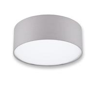 REV Plafonnier LED - Plafonnier rond de 30 cm avec abat-jour en tissu au look vintage - idéal pour la chambre à coucher et le salon, gris