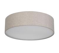 REV Plafonnier LED - Plafonnier rond de 40 cm avec abat-jour en tissu au look vintage - idéal pour la chambre à coucher et le salon, taupe
