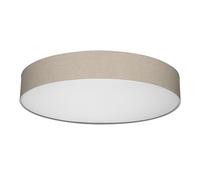 REV Plafonnier - Plafonnier pour chambre à coucher, salon et cuisine, rond, 70 cm, avec abat-jour en tissu au look vintage, taupe