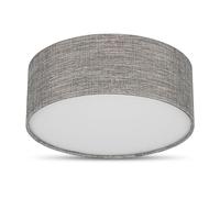 REV Plafonnier - Plafonnier rond de 30 cm avec abat-jour en tissu au look vintage - idéal pour la chambre à coucher et le salon, brun-argenté