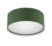 REV Plafonnier - Plafonnier rond de 30 cm avec abat-jour en tissu au look vintage - idéal pour la chambre à coucher et le salon, vert foncé