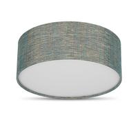 REV Plafonnier - Plafonnier rond de 30 cm avec abat-jour en tissu au look vintage - idéal pour la chambre à coucher et le salon, vert-doré