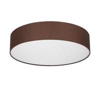 REV Plafonnier - Plafonnier rond de 50 cm avec abat-jour en tissu au look vintage - idéal pour la chambre à coucher et le salon, marron