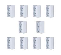 REV PlanoLuxe Lot de 10 prises doubles avec cadre et insert, blanc