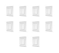 REV PrimaLuxe Lot de 10 interrupteurs encastrés complets avec cadre Blanc