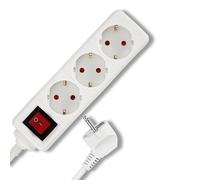 REV-Ritter Prise de table 512351555 3x 1,4 m avec interrupteur blanc