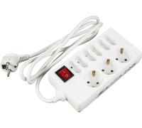 REV Prise de table 9x 1,4 m avec interrupteur blanc