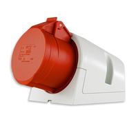 REV Prise REV CEE, Prise Haute Tension, 400 V CA, 16 A, 5 Broches, triphasée + Neutre + Terre, IP44, Rouge