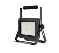 REV Projecteur de chantier LED - 30 W, 2550 lm, IP65, 6500 K, robuste en aluminium pour chantier, atelier et cave, câble en caoutchouc de 2,5 m - Anthracite/argenté