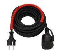 REV Rallonge de 10 m avec Protection de câble, rallonge pour l'extérieur, Max. 3680 W, IP44, Protection Contre Les Projections d'eau, Noir