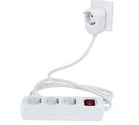 REV 0012395114 WS Rallonge multiprise 3+1x 5m + Interrupteur, Blanc, 5 m