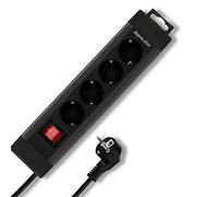 REV Ritter 00144171 Supraline Bloc multiprise 4 prises 1 interrupteur 1,9 m, Noir/anthracite