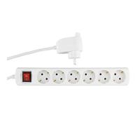 REV 0012695114 WS Rallonge multiprise 6+1x 2m Blanc Powersplit + interrup, 5 m