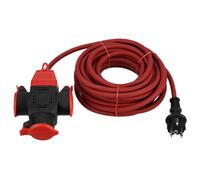 REV Ritter 006716 H07RN-F Rallonge avec Prise de Terre Triple entrée Rouge 1,5 mm² 10 m