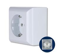 REV Ritter 0500142551 PlanoLuxe Prise en saillie avec sécurité Enfant Blanc