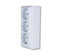Rev Ritter 0510090777 PlanoLuxe Lot de 3 prises apparentes Blanc