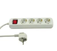 REV Ritter 0512268555 Multiprise 4 prises avec interrupteur et sécurité enfant Blanc 1,4 m