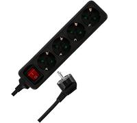 REV Ritter 0512278555 Multiprise 4 prises avec interrupteur et sécurité enfant Noir 1,4 m