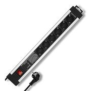 REV Ritter SupraLine Multiprise 6 Prises avec Filtre réseau et Interrupteur avec Protection Contre Les surtensions 3 m Aluminium