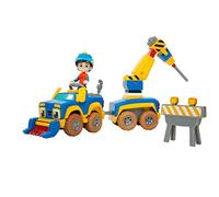 REV & ROLL - VOITURE JOUET ROLL & GO - Véhicule Rumble avec Remorque et Accessoires Accompagné de sa Figurine Rev de 8 cm - Jouet du Dessin Animé Rev & Roll - Jouet Enfant 3 ans et +