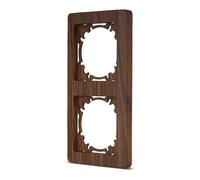 REV Série d'interrupteurs Nova - Double cadre vertical pour prises, interrupteurs et autres inserts, couleur noyer