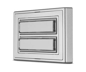REV Sonnette - Plaque à 2 Boutons avec Plaque, éclairée, 8-12 V CA 1,5 A, argentée
