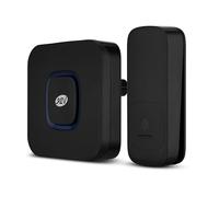 REV Sonnette sans Fil Piezo - Gong à Brancher avec Signal Lumineux, 58 mélodies, 4 Niveaux de Volume, Max. 110 DB, Sonnette sans Fil, portée de 100 m, Noir