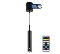 REV Suspension LED sans fil, 130 lm, à intensité variable et réglable en hauteur (37 à 163 cm), avec télécommande, pour salon, chambre à coucher, IP20, noire