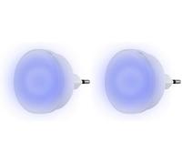 REV Veilleuse LED prise 230V 0,2W - Lampe de nuit à faible consommation, éclairage permanent, lumière bleue, boîtier blanc, prise européenne (Lot de 2)