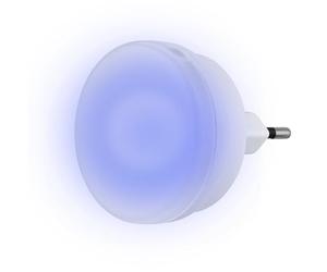 REV Veilleuse LED prise 230V 0,2W - Lampe de nuit à faible consommation, éclairage permanent, lumière bleue, boîtier blanc, prise européenne