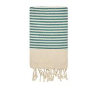REVA Fouta de Plage 1mx2m Zanzibar Turquoise en Coton recyclé Tissage nid d'abeille