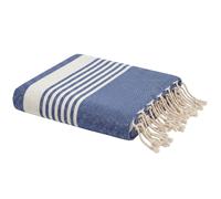 Reva | Fouta serviette plage anti sable coton recyclé 1x2 m Moorea Bleu Vif - 100 x 200 cm