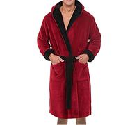 REVAHI Peignoir en Coton pour Homme 4XL Long XXL Robe de Chambre légère Manteau de Maison Manteau Robe Déshabillé Kilt Sarong Robe de Chambre Pyjama Long Peignoir de Voyage