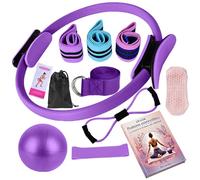 Revalinx - Kit Pilates, kit Yoga, Anneau de Pilates Femme, Ballon de Yoga, Bandes de Résistance, Chaussettes, Accessoires Pilates Femme, Pilates Maison, Équipement de Sport, Pilates Reformer