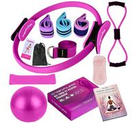 Revalinx kit Pilates Maison, Ensemble Pilates Yoga Anneau de Pilates, Ballon de Yoga, Bandes de Résistance, Sangle, Chaussettes, Accessoires Pilates Femme, Pilates Reformer pour Sport à la Maison.