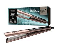 REVAMP Dynamic Radiance Straight & Style Lisseur Céramique Ionique - Plaques Extra-Longues pour un Coiffage en un Seul Passage, Design Courbé pour Ondulations et Boucles Durables