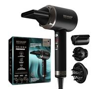 REVAMP Enigma Precision Sèche-Cheveux Ionique, Moteur Numérique Intelligent pour Séchage Rapide - Léger, Silencieux, Réglage Froid - 4 Accessoires Magnétiques pour Coiffure Professionnelle