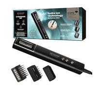 REVAMP HydroShine Air Compact Styler 3-en-1- Technologie Hydro Ionique pour une Hydratation en Profondeur et une Brillance Intense- Avec Brosse Sèche-Cheveux et Brosse Rotative, Compact et Ultra Léger
