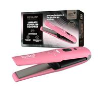 REVAMP Liberate Fer à lisser sans fil compact, léger et portable, plaques de fer plates ioniques en céramique, serrure de voyage, pochette de voyage résistante à la chaleur, rose