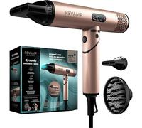 REVAMP Dynamic Radiance X Shine Sèche-Cheveux Portable Ionique - Moteur Numérique Intelligent pour Séchage Puissant et Rapide - Léger, Silencieux, Air Froid - 3 Accessoires Magnétiques
