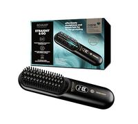 REVAMP Straight & Go Brosse Lissante Sans Fil - Mini Lisseur avec Technologie Ionique, Dents en Céramique, Recharge USB-C, 60 min d’autonomie - Brosse Chauffante de Voyage pour Cheveux & Barbe