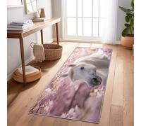 Rêve Cheval Fleur De Cerisier Tapis de Couloir Long 60 x 150 cm, Lavable en Machine Rose Tapis Long, Antidérapant Absorbant Tapis de Passage Cuisine pour Interieur Chambre à Coucher et Salon