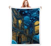 Rêve Couverture Hiver 140x200cm Couverture Lestée Bleu, Couverture Chaude et Confortable, Super Douce et Moelleuse, Fleece Blanket Lavable à la Machine Facile à Manipuler pour Chambre à Coucher A-1885